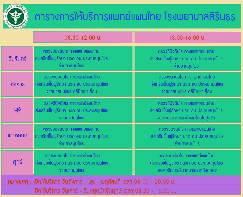 คลินิกแพทย์แผนไทย